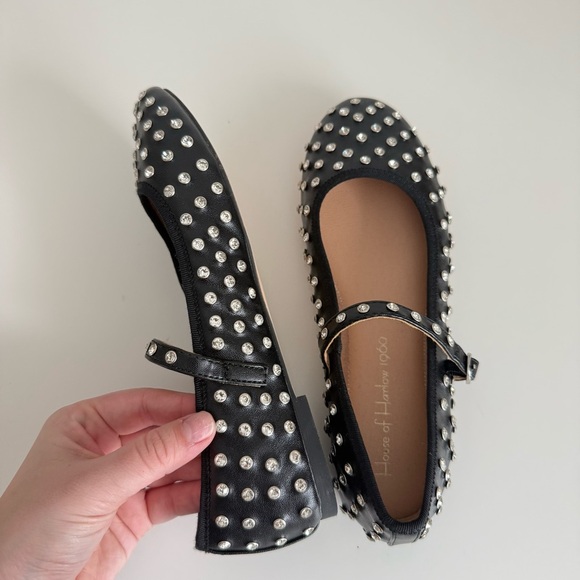 House of Harlow Studded Mary Jane Flats Black Size 6.5 - Picture 6 of 6